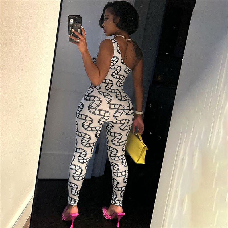 Women's Contrast High Top Sports Jumpsuit