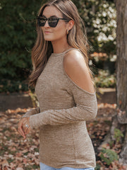 Solid Color Slim Fit Long Sleeve Pullover Top