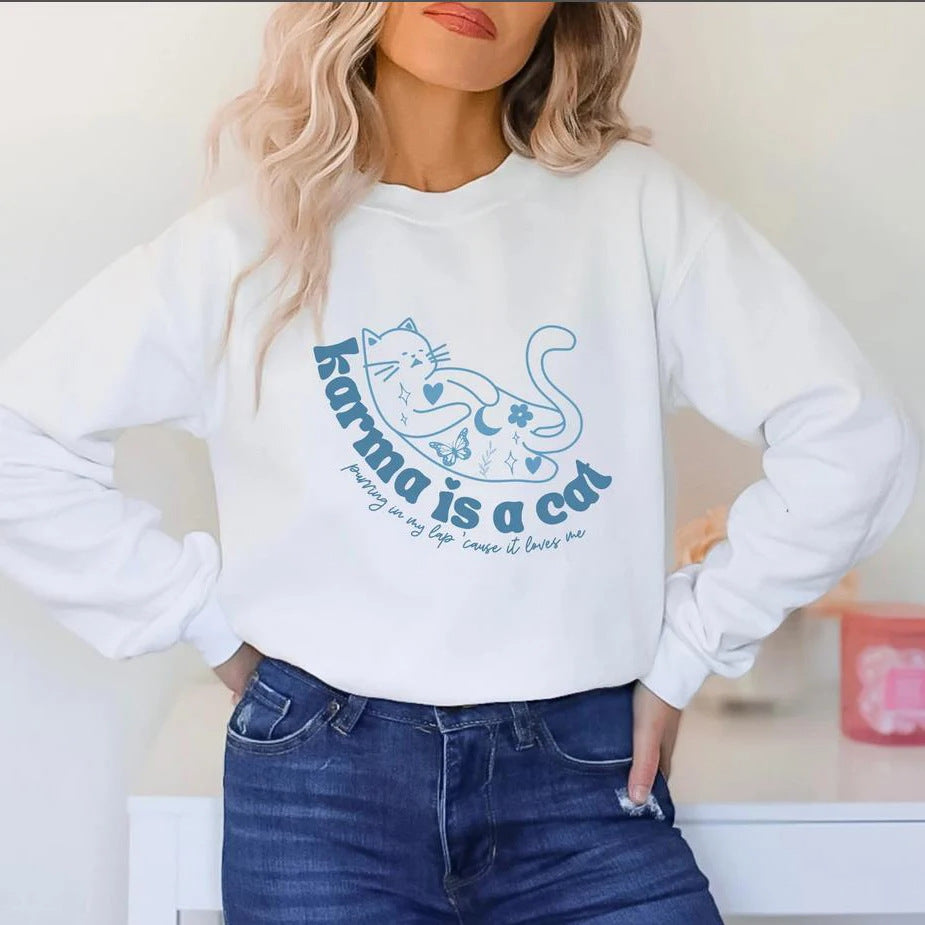 Women's Retro Crew Neck Casual Sports Sweatshirt