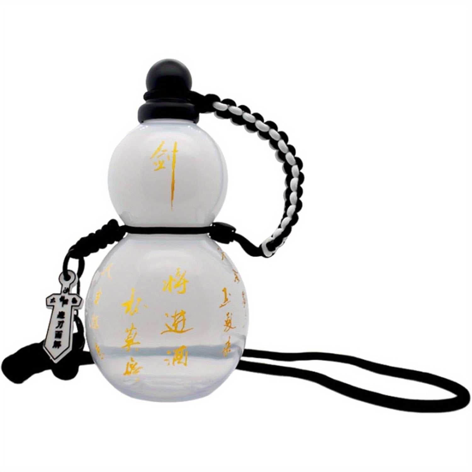 28oz Gourd‑Style Clear Tritan Water Bottle with Strap, Waist Rope, Cup Brush, Charm, and Sticker – Leak‑Proof Screw Top
