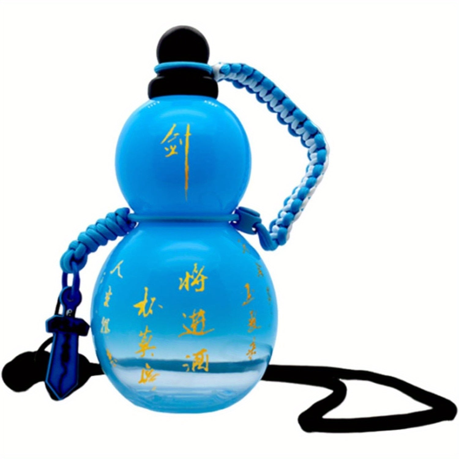 28oz Gourd‑Style Clear Tritan Water Bottle with Strap, Waist Rope, Cup Brush, Charm, and Sticker – Leak‑Proof Screw Top