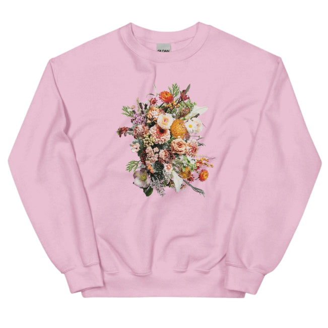 Chic Floral Print Long Sleeve Pullover Sweatshirt