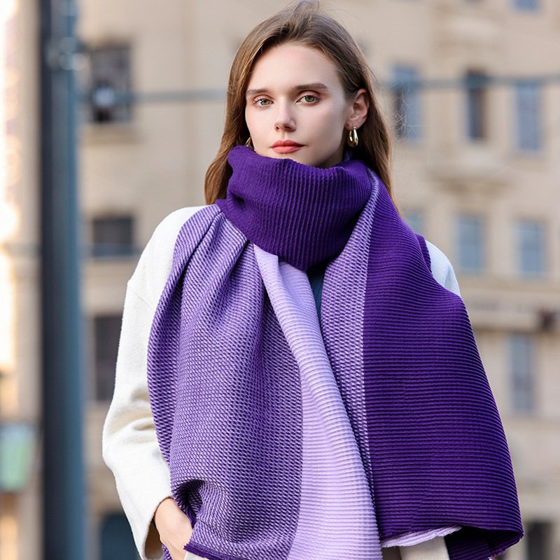 Double-Sided Faux Cashmere Scarf for Women