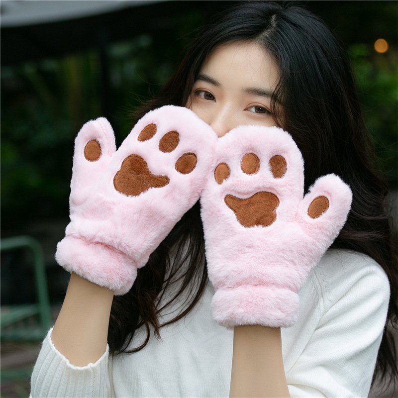 Warm Winter Mittens for Women, Thickened Plush Gloves