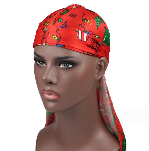 Fashionable Long Tail Silk Printed Hat