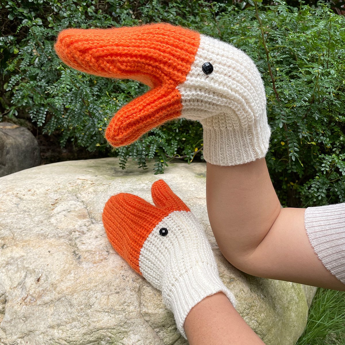 Warm 3D Swan Knitted Gloves - Cold Protection Mittens for Women