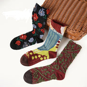 Floral Mid-Calf Cotton Socks for Kids