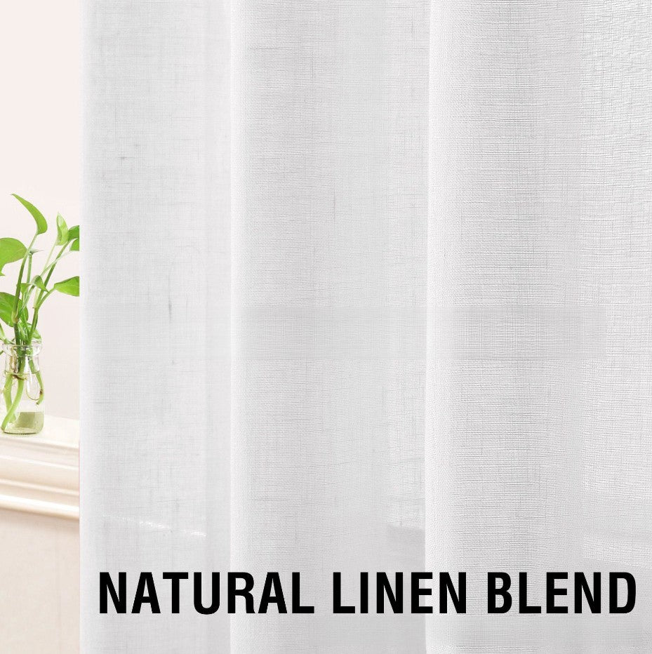 Linen Yarn Curtain Transparent Window Screen