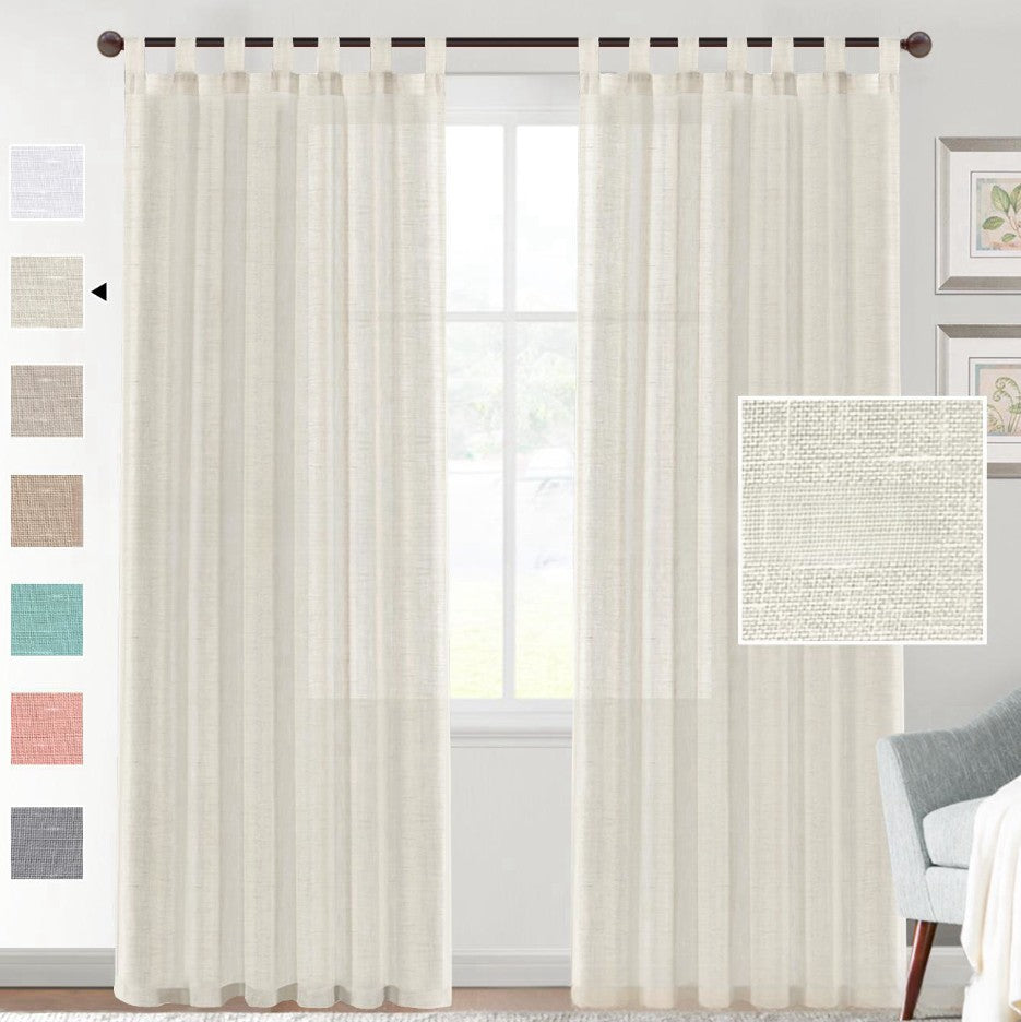 Linen Yarn Curtain Transparent Window Screen