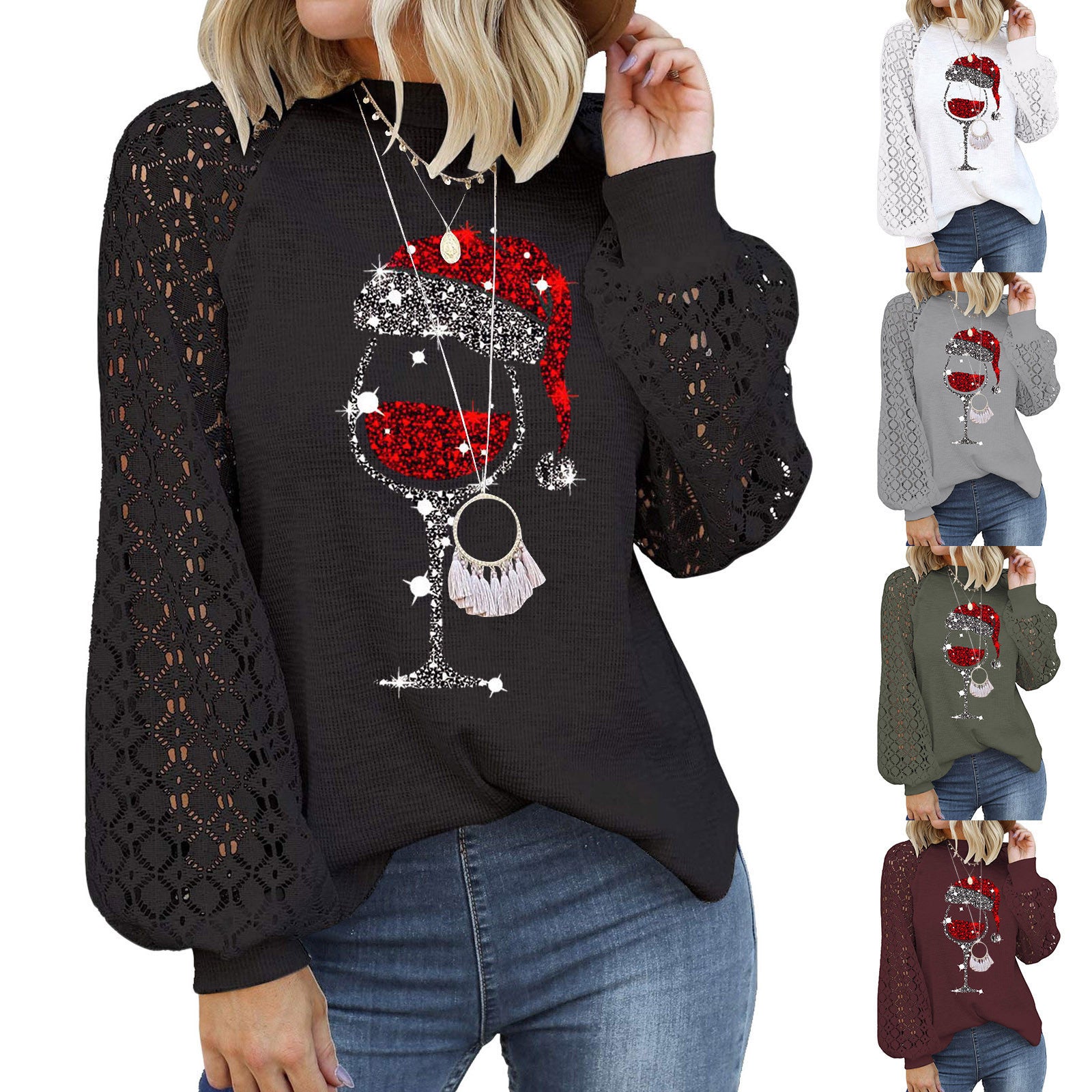 Floral Print Long Sleeve Women's Pullover Sweatshirt