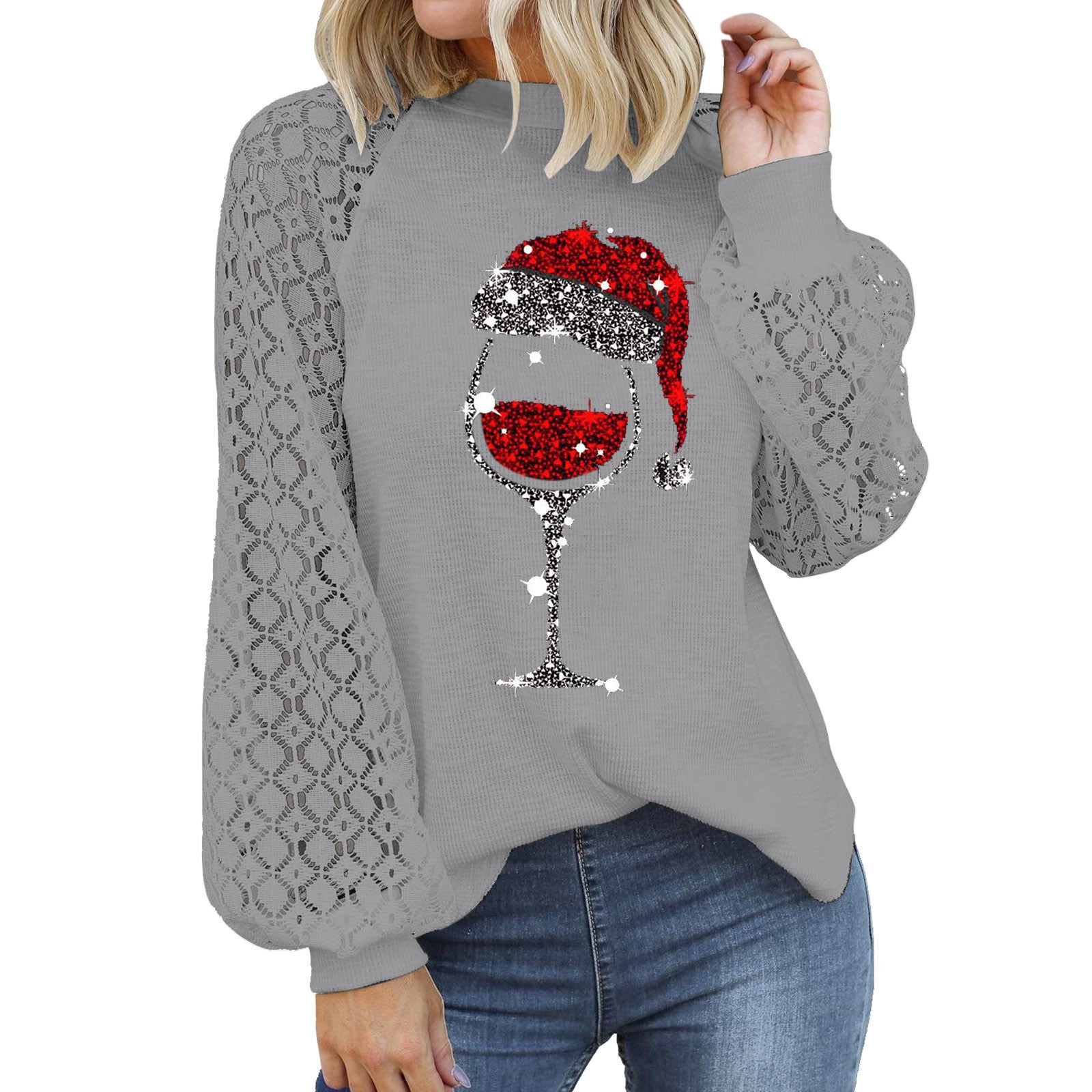 Floral Print Long Sleeve Women's Pullover Sweatshirt