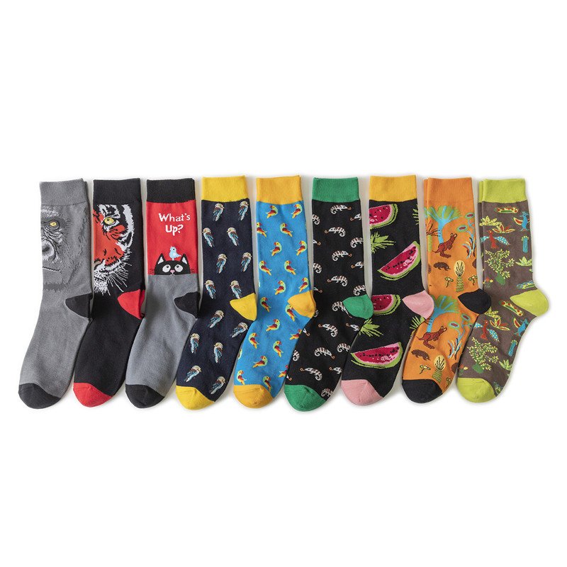 Fun Fruit Cotton Socks for Women Mid-Calf Length