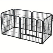 Dog Playpen Crate Fence Pet Kennel Play Pen Exercise Cage -6 Panel Black