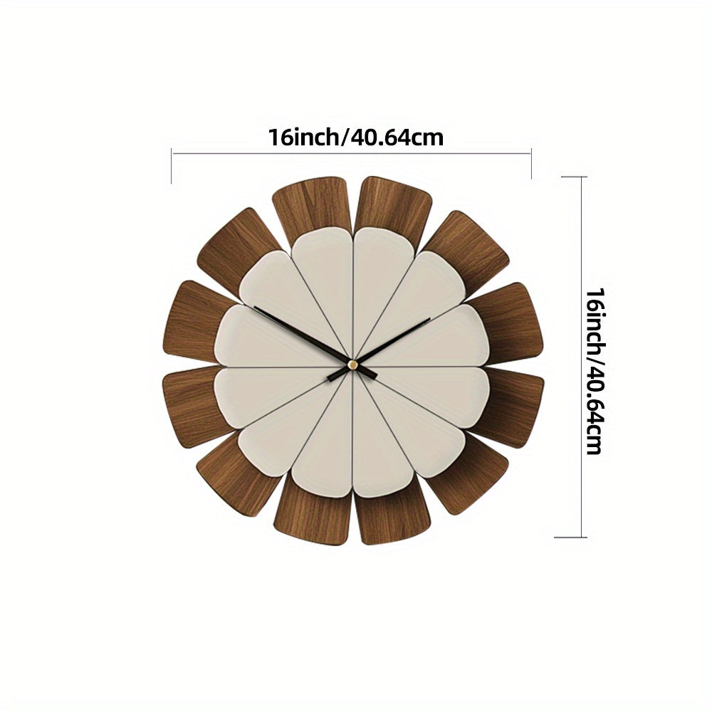 Decorative Wooden round Wall Clock Artistic Silent Clock Battery Operated Decor for Home 14 16 18 inch Vintage Wooden Clock Home Decor for Kitchen, Living Room, Bedroom, Office