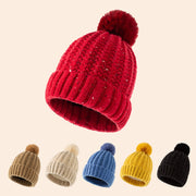 Warm Fleece-Lined Knitted Hat for Women