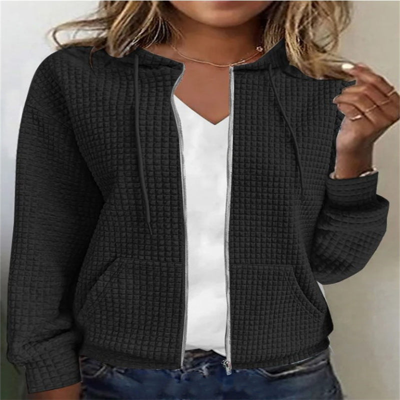 Women's Zipper Hooded Cardigan Sweater Coat