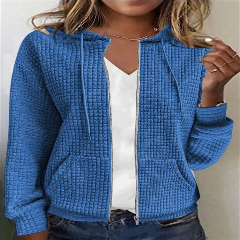 Women's Zipper Hooded Cardigan Sweater Coat