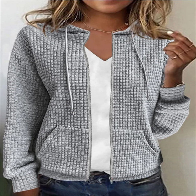 Women's Zipper Hooded Cardigan Sweater Coat