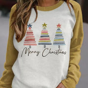 Festive 3D Christmas Tree Women's Round Neck Holiday Sweater
