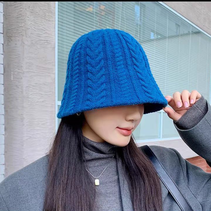 Warm Knit Bucket Hat for Women