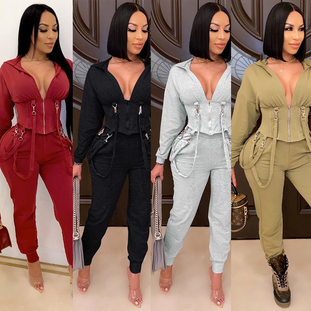 Women's Commute Fashion Zipper Suit Set