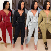 Women's Commute Fashion Zipper Suit Set