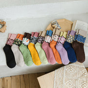Women's Floral Mid-calf Socks with Anti-Slip & Breathable Design