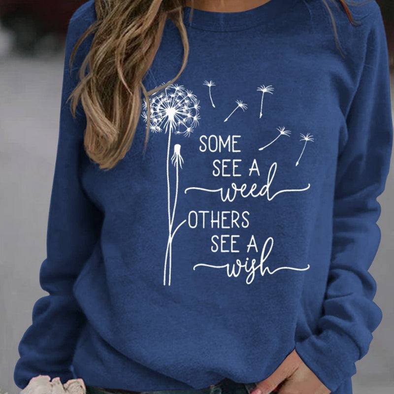 Dandelion Wishes Graphic Sweatshirt Cozy Streetwear