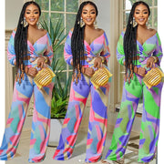 Women's Elegant Long-sleeved Suit Pants Two-piece Set