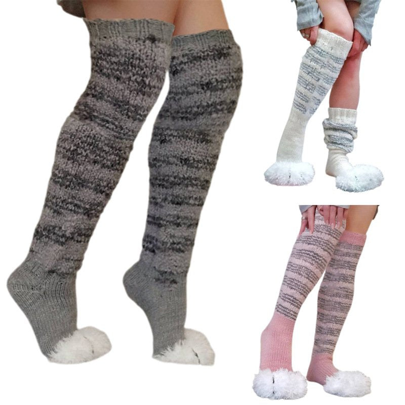 Striped Knee-High Socks for Women