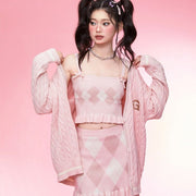 Cozy 3-piece Knit Cardigan Set for Women