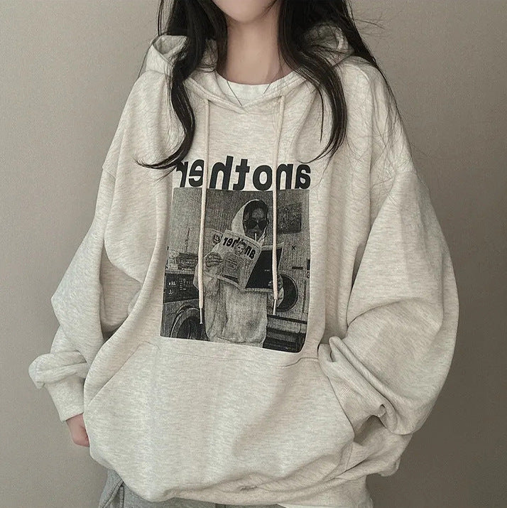 Korean 3D Fleece-Lined Hooded Sweater for Women