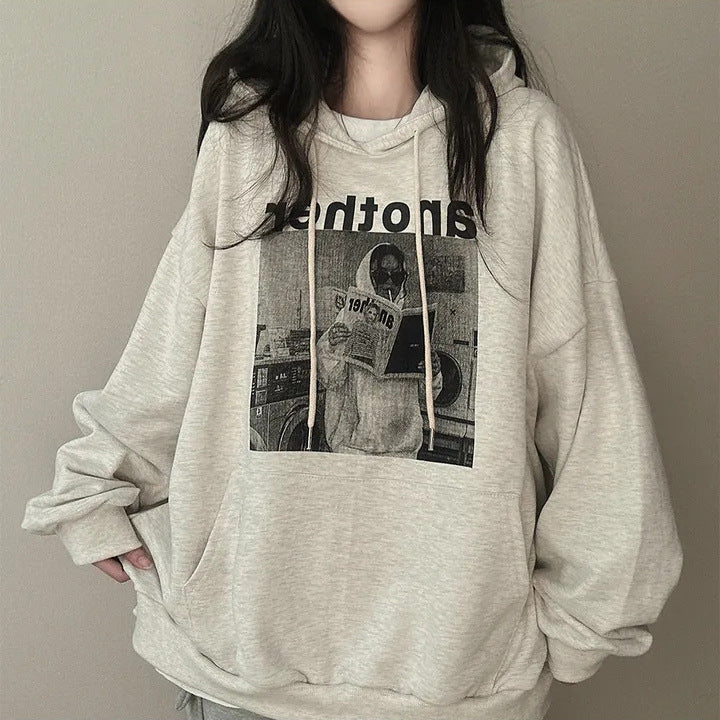 Korean 3D Fleece-Lined Hooded Sweater for Women