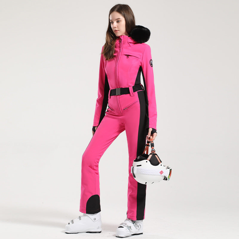Women's Waterproof Thickened Warm One-Piece Ski Suit