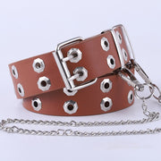 Versatile Double Breasted Belt with Chain Detail
