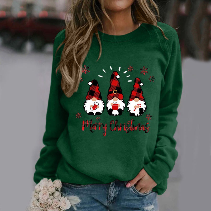 Women's Festive Christmas Round Neck Winter Hoodie