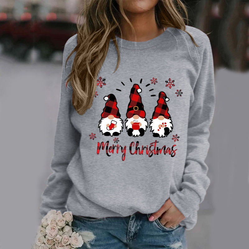 Women's Festive Christmas Round Neck Winter Hoodie