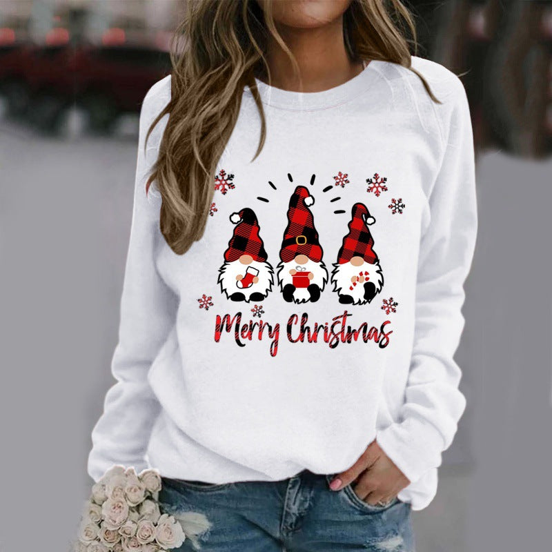 Women's Festive Christmas Round Neck Winter Hoodie