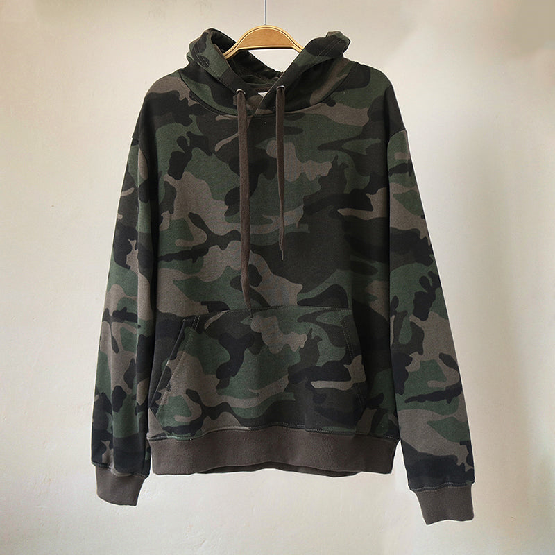 Women's Camouflage Cotton Plus Size Pullover Hoodie