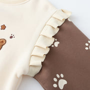 Cute Bear Embroidered Fleece-Lined Thick Pullover Sweater