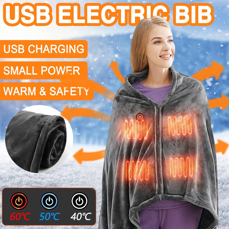 Stay Warm with Soft Heated Plush Blanket