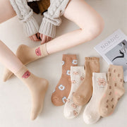Cozy Mid-Calf Cotton Socks for Women