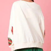 Women's Festive Sequin Embroidered Christmas Sweater