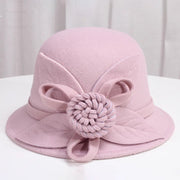 Warm Winter Women's Woolen Hats with Floral Design