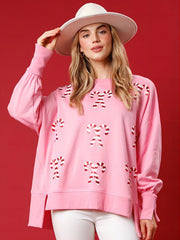 Sparkly Christmas Round Neck Sequin Pullover Sweater