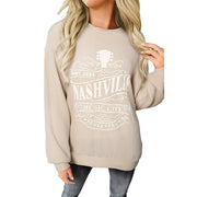 Women's Casual Round Neck Long Sleeve Printed Pullover Top