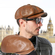 Retro Women's Octagonal Leather Cap