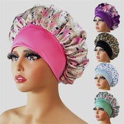 Floral Satin Nightcap Beauty Shower Cap for Women