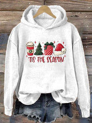 Festive Christmas Digital Print Pullover Hoodie