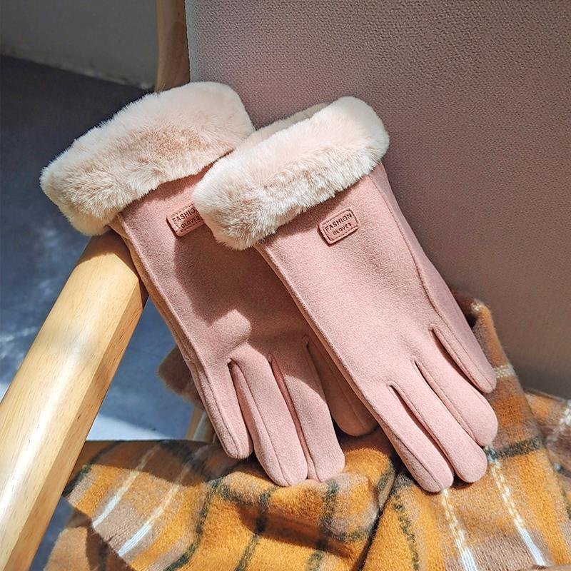 Warm Suede Riding Gloves for Women